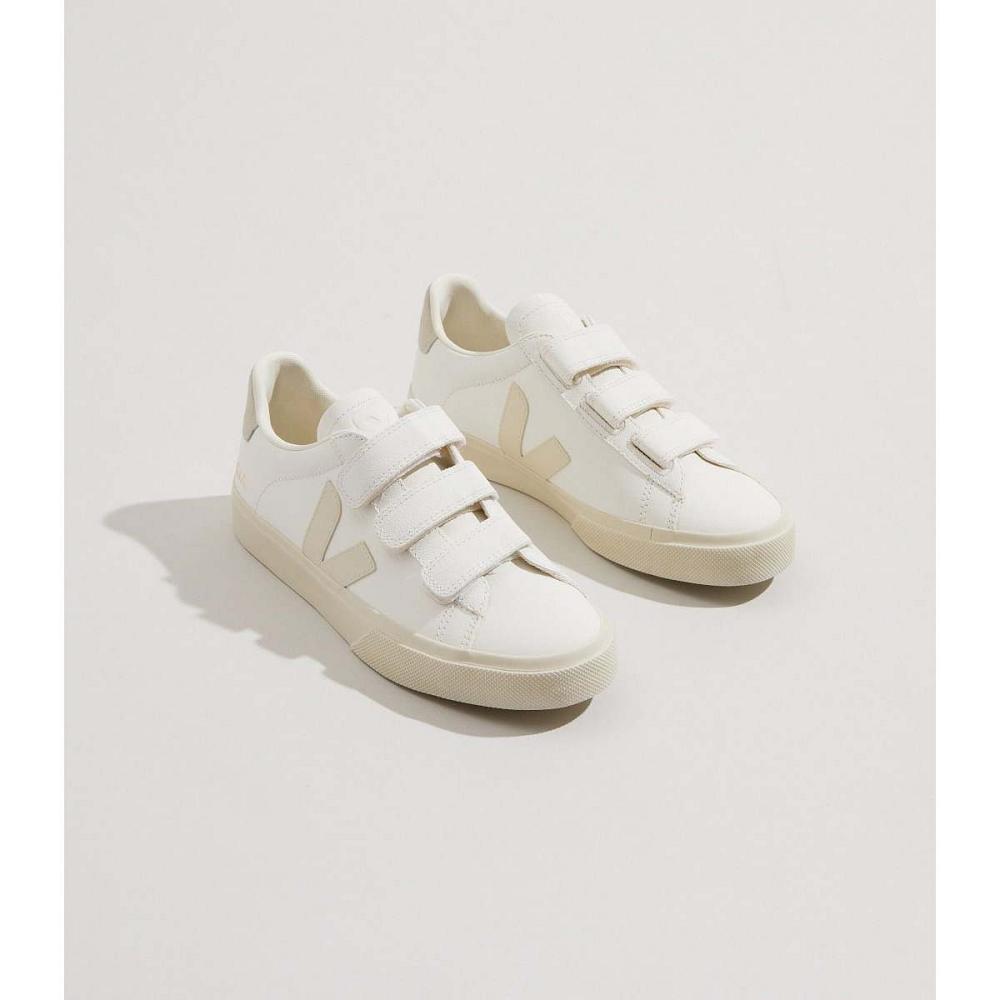 Veja RECIFE CHROMEFREE Women's Sneakers White/Beige | NZ 623FDN